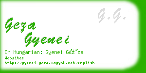 geza gyenei business card